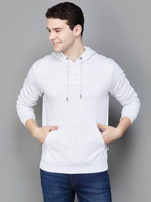 fame forever by lifestyle white cotton regular fit hooded sweatshirt