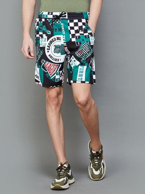 fame forever by lifestyle white cotton regular fit printed shorts