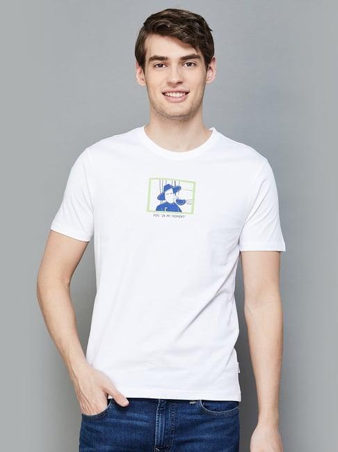 fame forever by lifestyle white cotton regular fit printed t-shirt