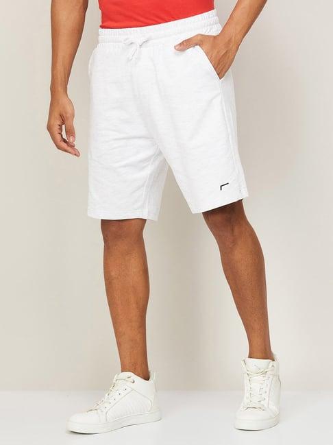 fame forever by lifestyle white cotton regular fit shorts