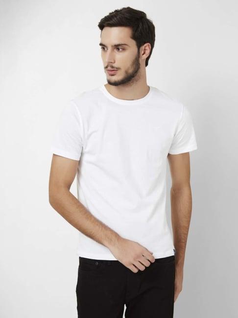 fame forever by lifestyle white cotton regular fit t-shirt