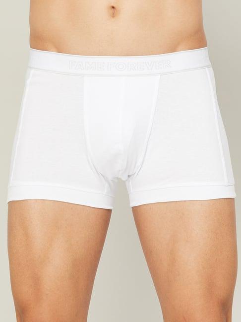 fame forever by lifestyle white cotton regular fit trunks