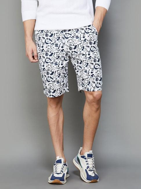 fame forever by lifestyle white regular fit printed shorts