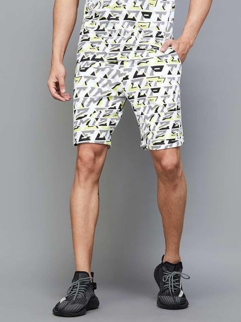 fame forever by lifestyle white regular fit printed shorts