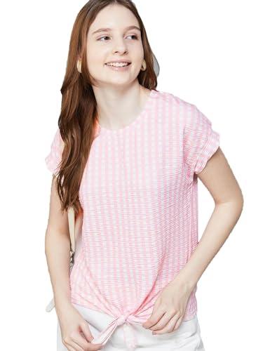 fame forever by lifestyle women's yarn dyed regular fit tunic shirt (1000013546390_pink