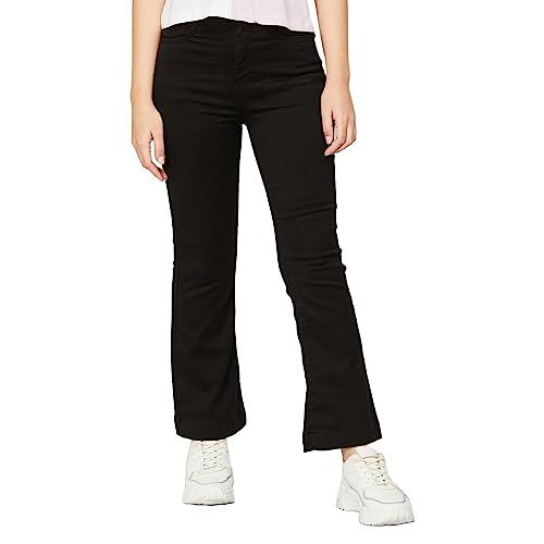 fame forever by lifestyle women black cotton regular fit solid jeans_30