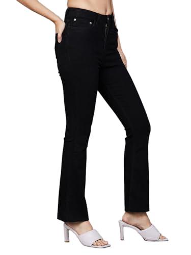 fame forever by lifestyle women black cotton regular fit solid jeans_34