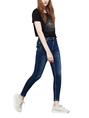 fame forever by lifestyle women dark blue cotton regular fit solid jeans_34