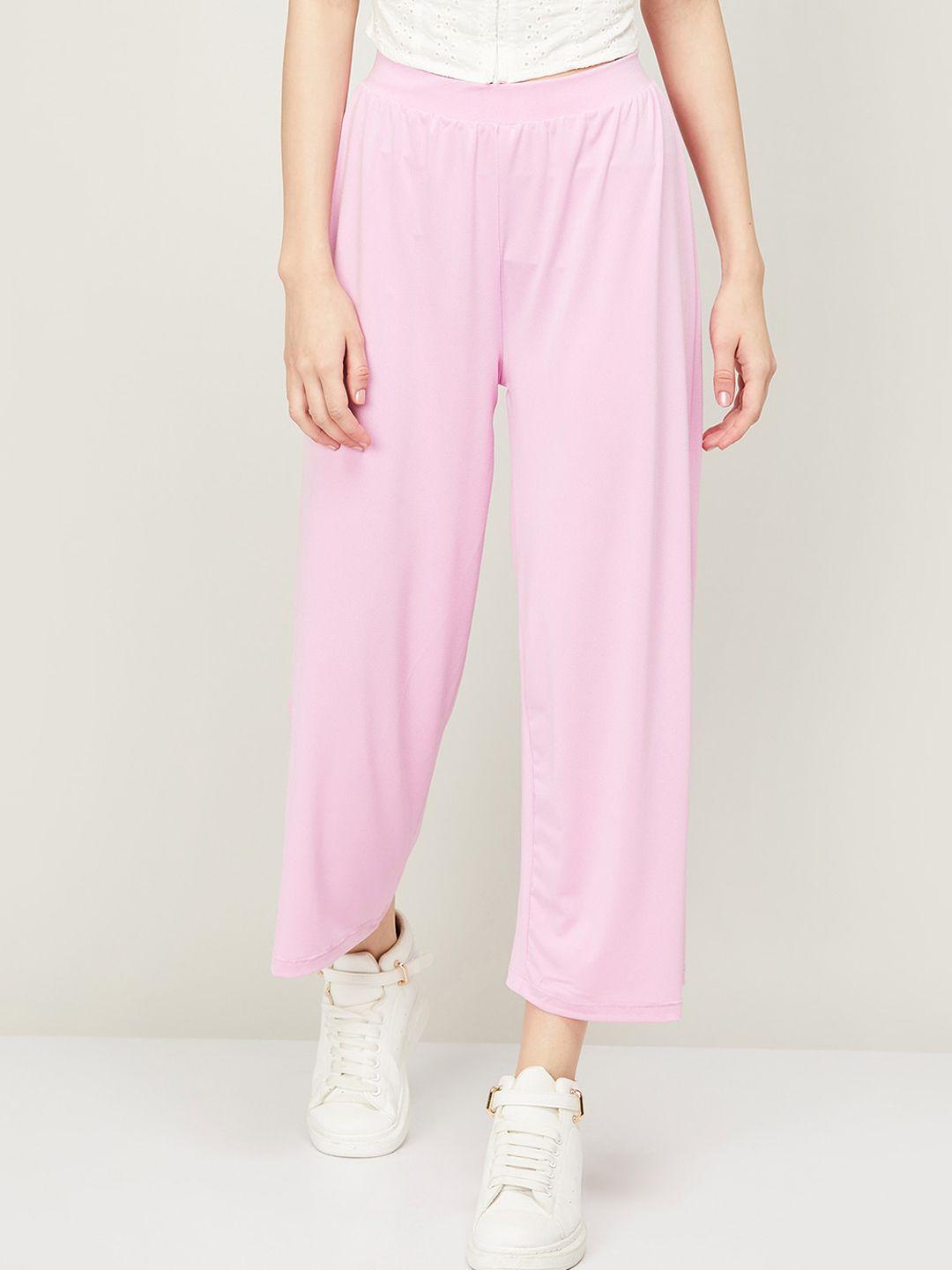 fame forever by lifestyle women flat-front mid-rise slip-on parallel trousers