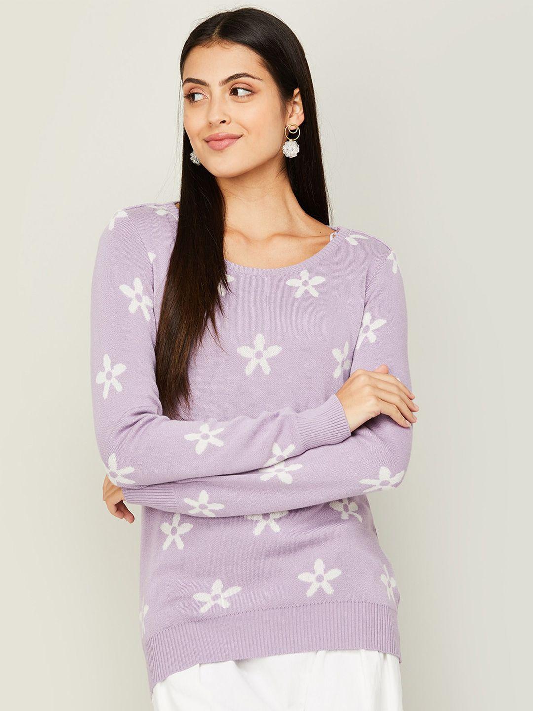 fame forever by lifestyle women floral printed cotton pullover sweaters