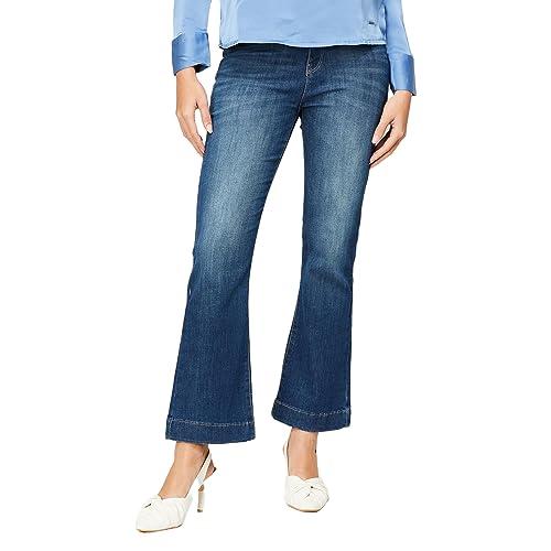 fame forever by lifestyle women mid blue cotton regular fit solid jeans_30