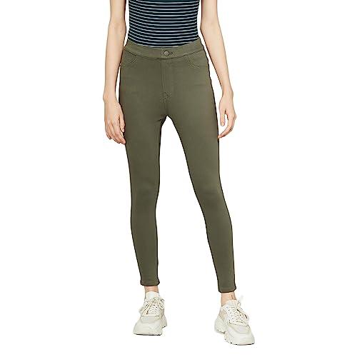 fame forever by lifestyle women olive cotton regular fit solid pants_30