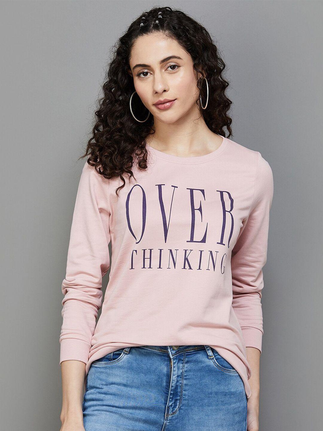 fame forever by lifestyle women pink printed sweatshirt