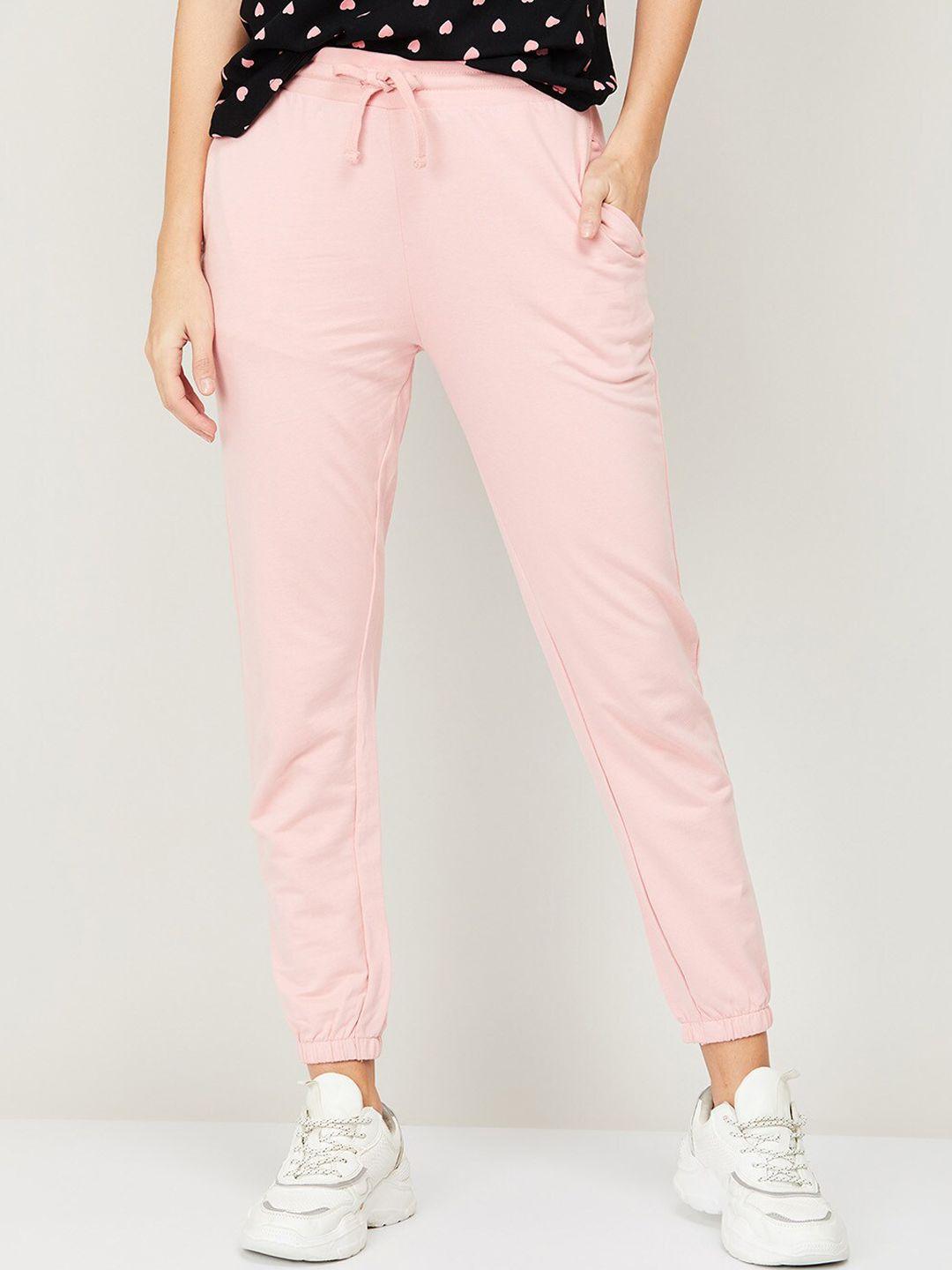 fame forever by lifestyle women pink pure cotton joggers trousers
