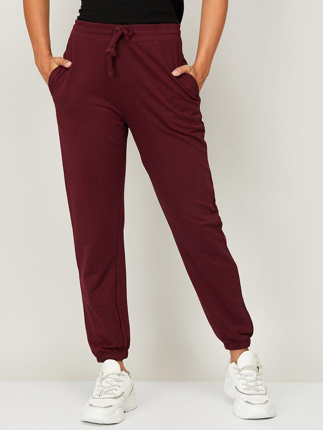 fame forever by lifestyle women red joggers trouser