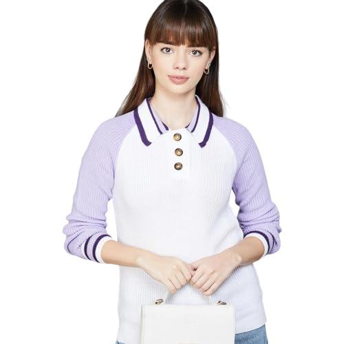 fame forever by lifestyle women white acrylic regular fit solid pullover_white_xl