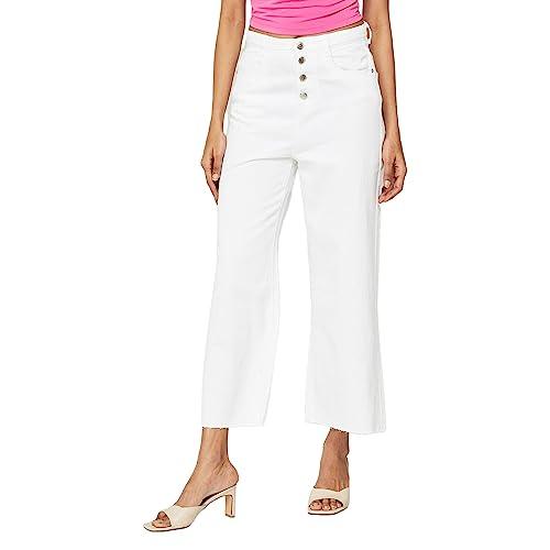 fame forever by lifestyle women white cotton regular fit solid jeans_34