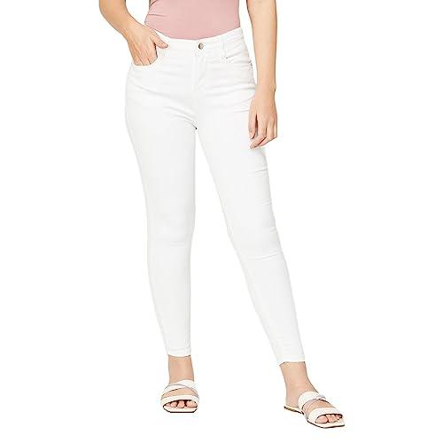 fame forever by lifestyle women white cotton regular fit solid jeans_34