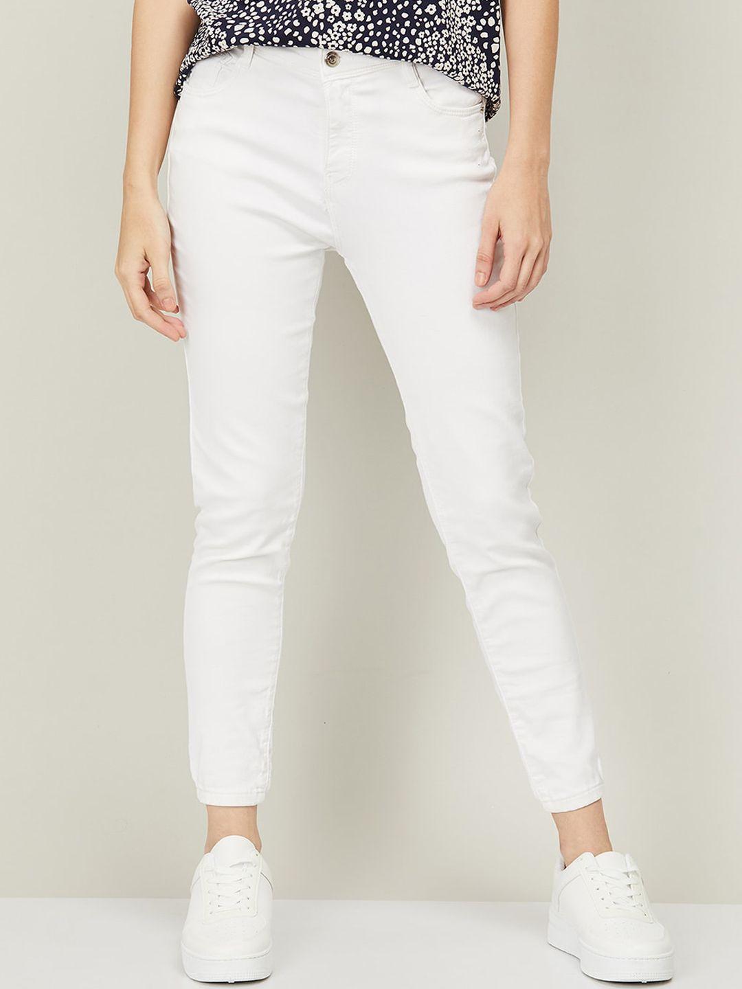 fame forever by lifestyle women white skinny fit low distress jeans