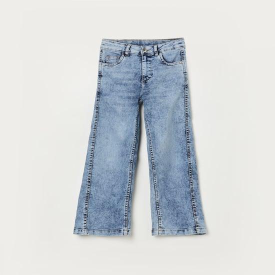 fame forever girls acid washed flared fit jeans