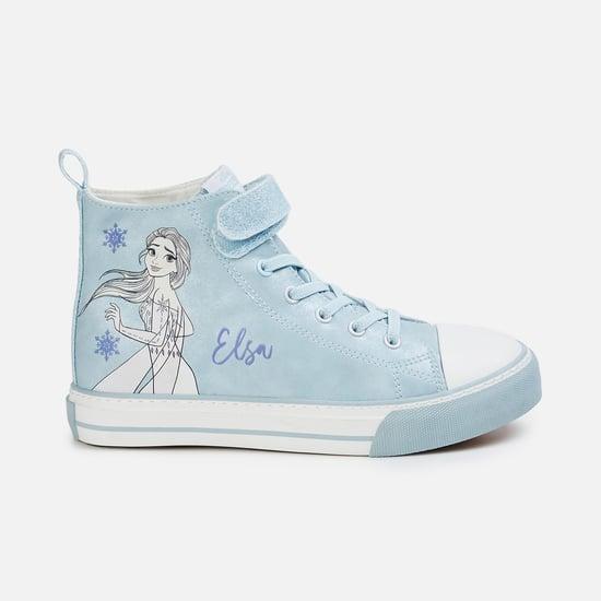 fame forever girls elsa printed lace-up shoes