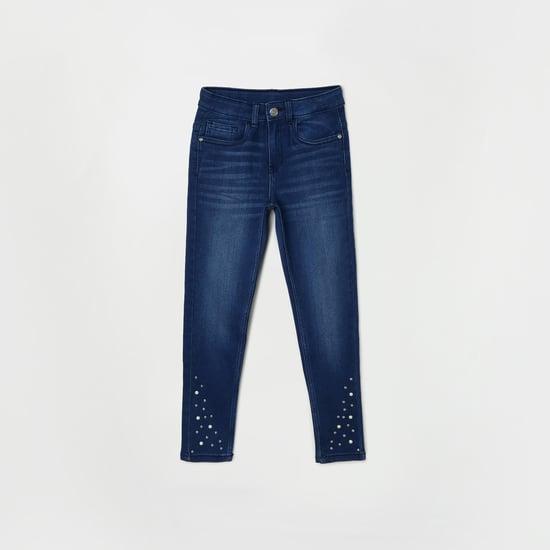 fame forever girls embellished slim fit jeans