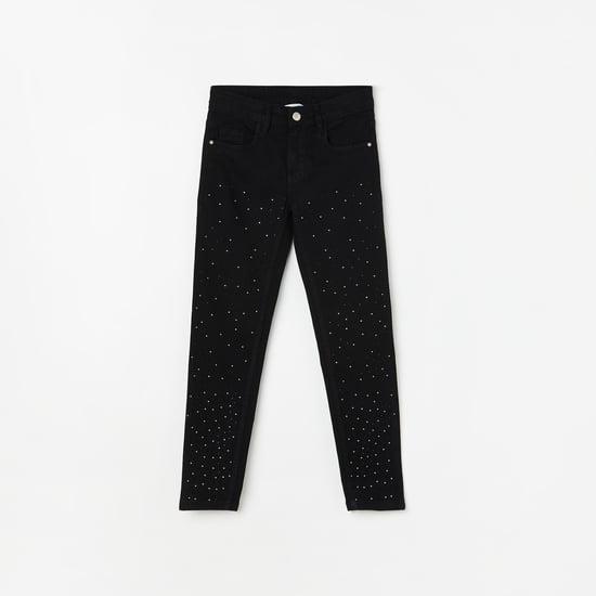 fame forever girls embellished slim fit jeans