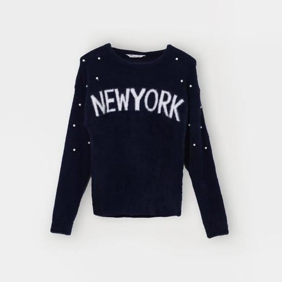 fame forever girls embellished sweater