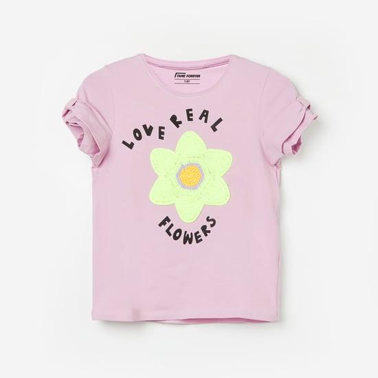fame forever girls embroidered regular t-shirt