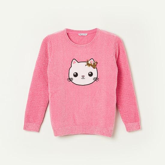 fame forever girls hello kitty applique sweater