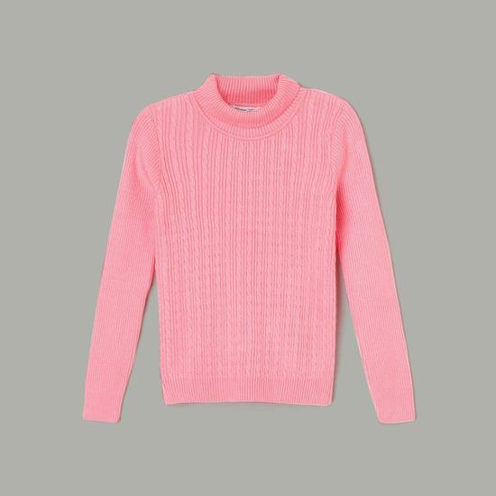 fame forever girls knitted high neck sweater