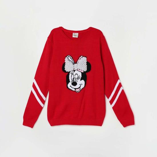 fame forever girls minnie mouse embellished sweater