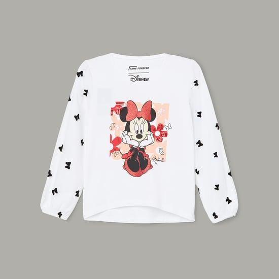 fame forever girls minnie mouse print t-shirt