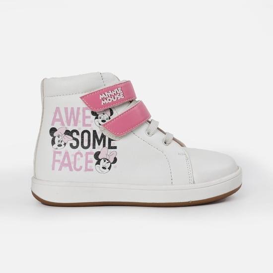 fame forever girls minnie mouse printed high-top shoes
