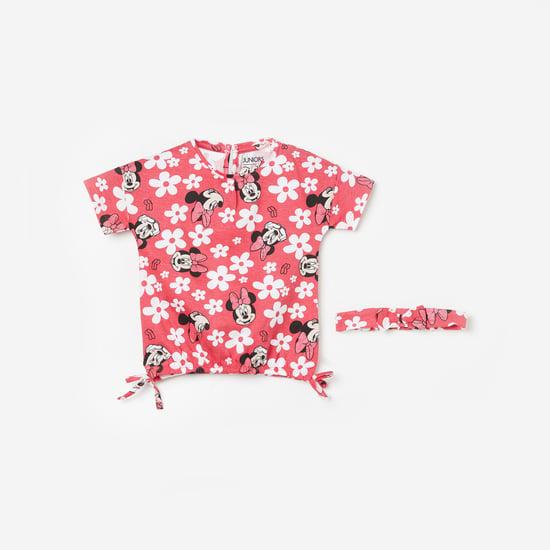 fame forever girls minnie mouse printed top with headband