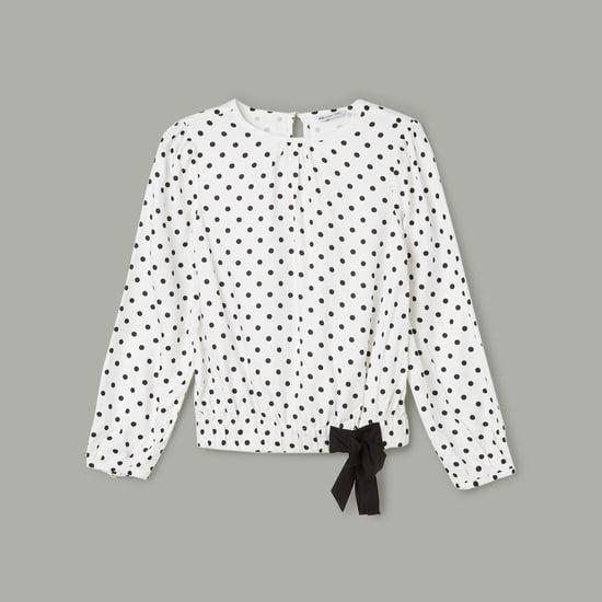 fame forever girls polka dotted top