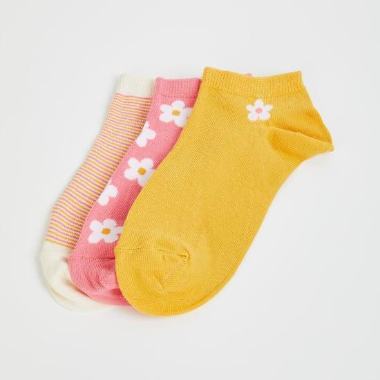 fame forever girls printed ankle-length socks