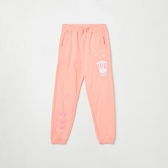 fame forever girls printed elasticated joggers