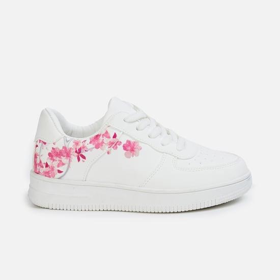 fame forever girls printed lace-up sneakers