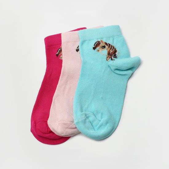 fame forever girls printed socks - set of 3