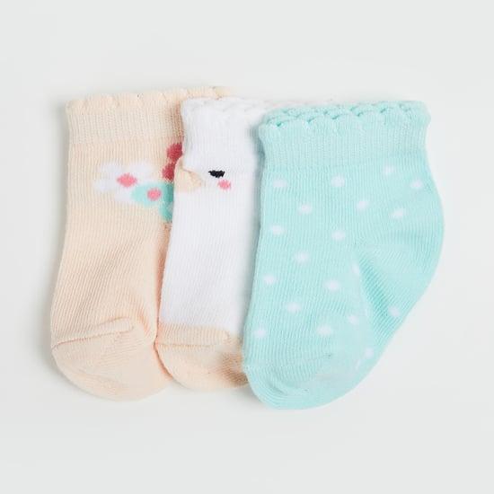 fame forever girls printed socks - set of 3