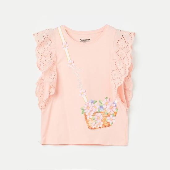 fame forever girls schiffli embroidered top