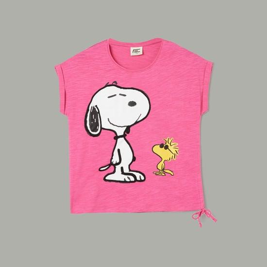 fame forever girls snoopy printed top