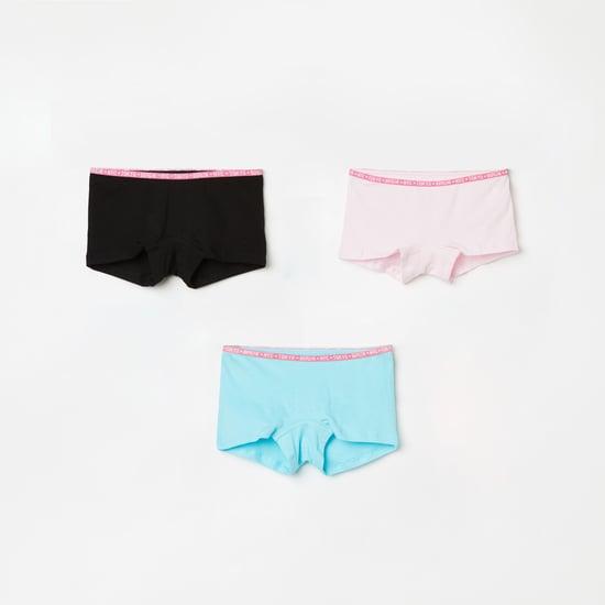 fame forever girls solid assorted hipster panties - set of 3
