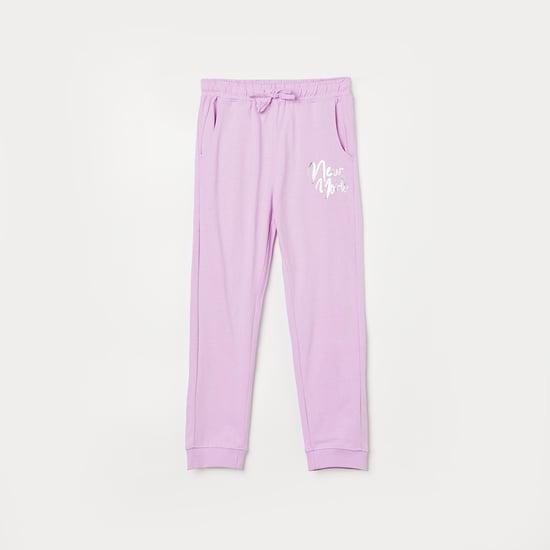 fame forever girls solid drawstring joggers