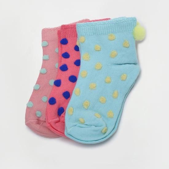 fame forever girls textured socks - set of 3