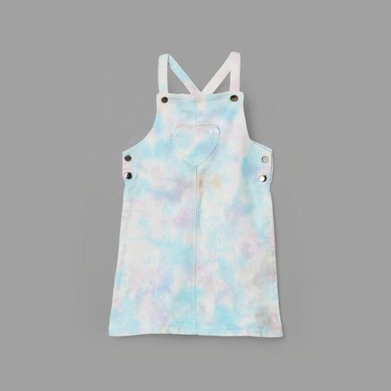 fame forever girls tie-dye dungaree dress