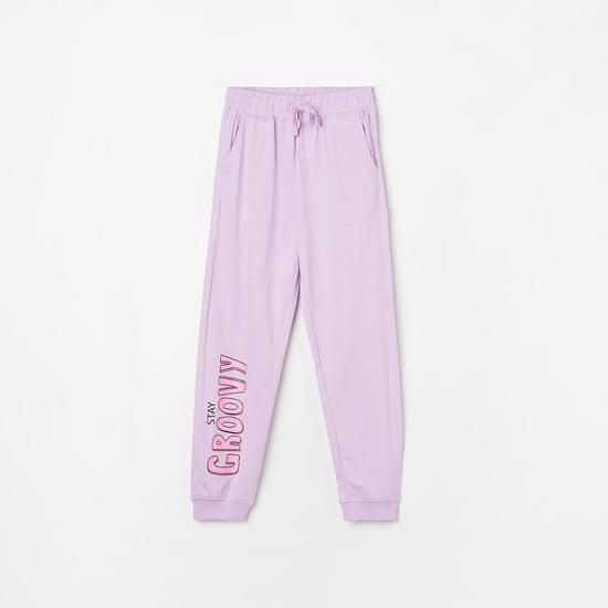 fame forever girls typographic printed elasticated joggers