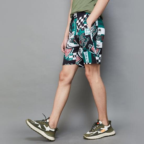 fame forever men graphic printed shorts