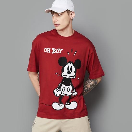 fame forever men mickey mouse printed t-shirt